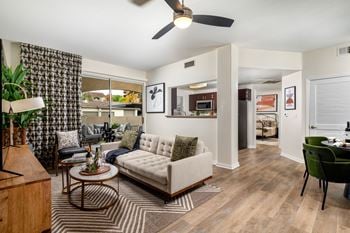 Brushed nickel hardware and ceiling fans